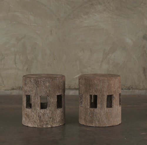 PAIR OF PERFORATED CANTERA DRUM, LARGE